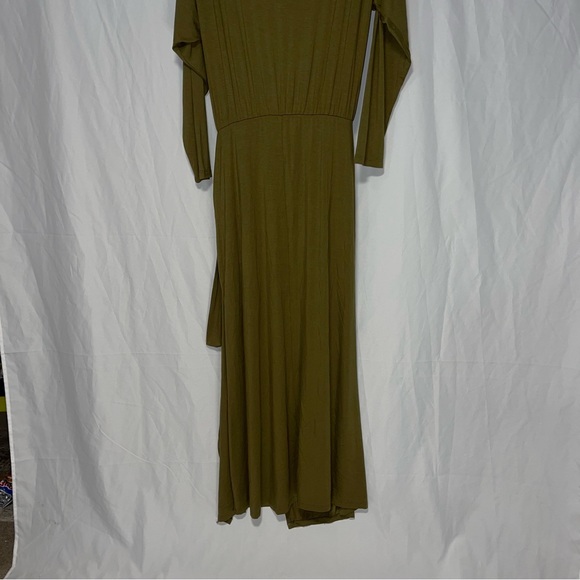 NEW FREE PEOPLE ALYSSA LONG SLEEVE WRAP DRESS OLIVE size small NWT - Picture 2 of 8